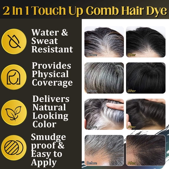 Black Hair Dye Stick for Instant Gray Coverage & Root Touch Up