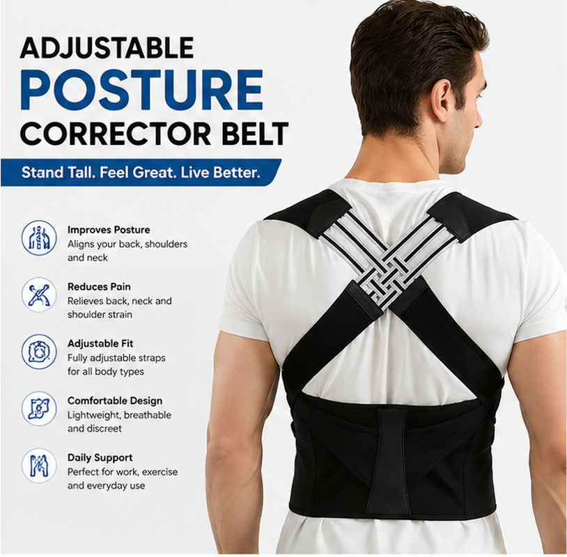 Adjustable Posture Corrector Belt | Back & Shoulder Support Brace