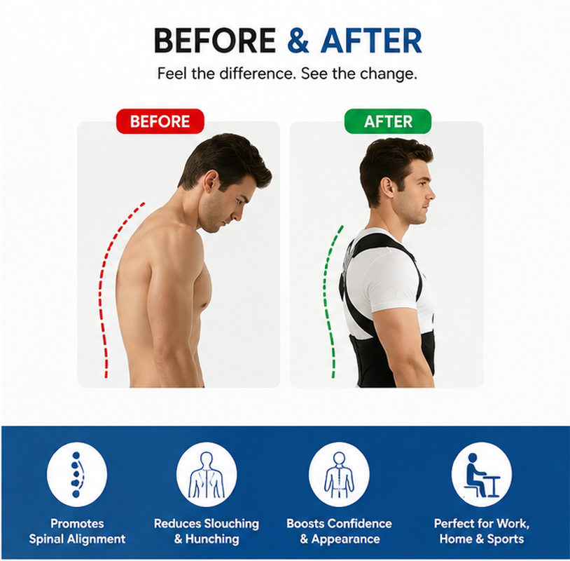 Adjustable Posture Corrector Belt | Back & Shoulder Support Brace
