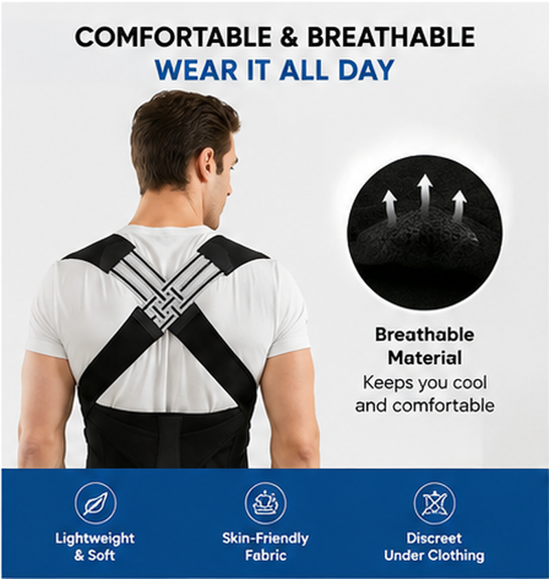 Adjustable Posture Corrector Belt | Back & Shoulder Support Brace
