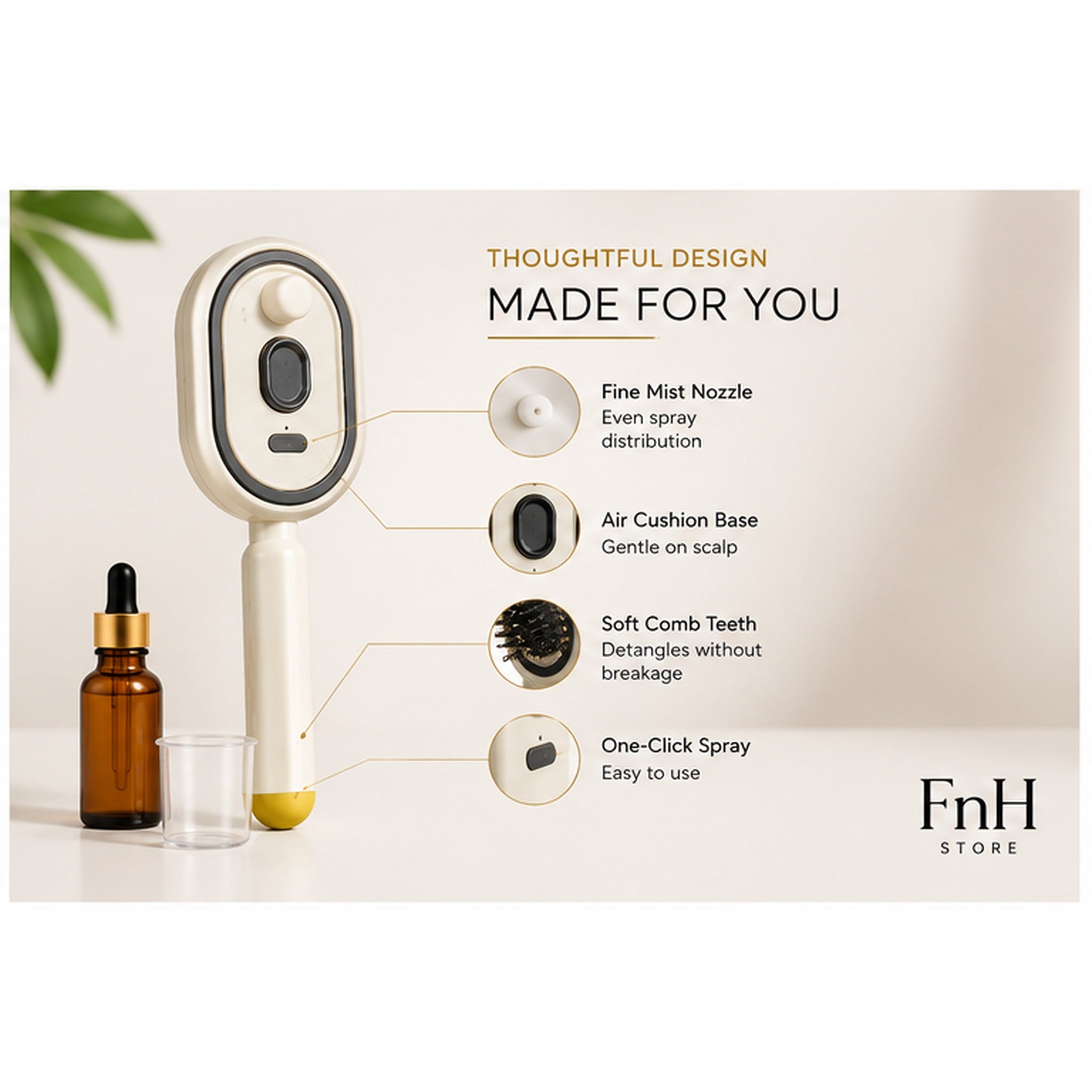 Electric Spray Hair Massage Comb | USB Rechargeable Scalp Massager & Anti-Frizz Hair Brush