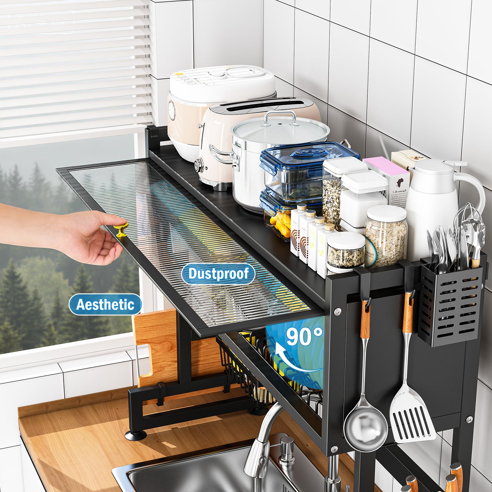 Kitchen Sink Shelf With Cabinet Door