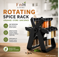 18-Jar Rotating Spice Rack Organizer | 360° Revolving Kitchen Spice Holder with Glass Jars