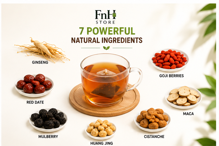 Ginseng Five Treasure Tea | Natural Herbal Tea | 25 Tea Bags