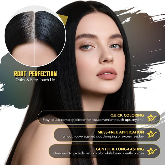 Black Hair Dye Stick for Instant Gray Coverage & Root Touch Up