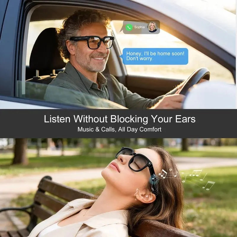 Smart AI Translation Glasses with Touch Control and HD Camera