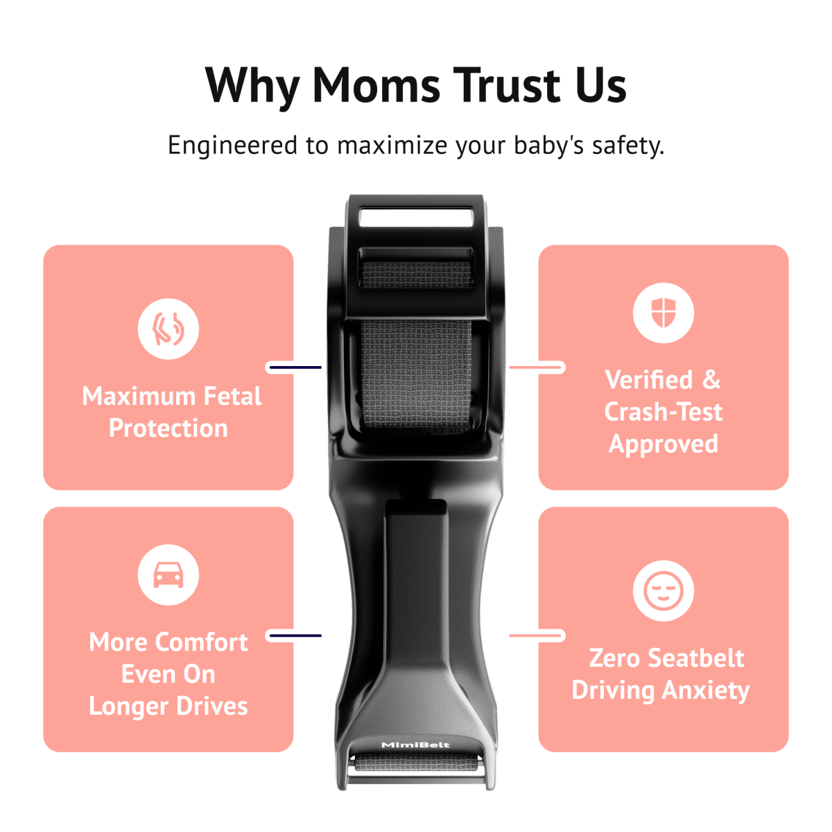 Pregnancy Safety Belt – Adjustable Car Seat Belt Positioning Aid