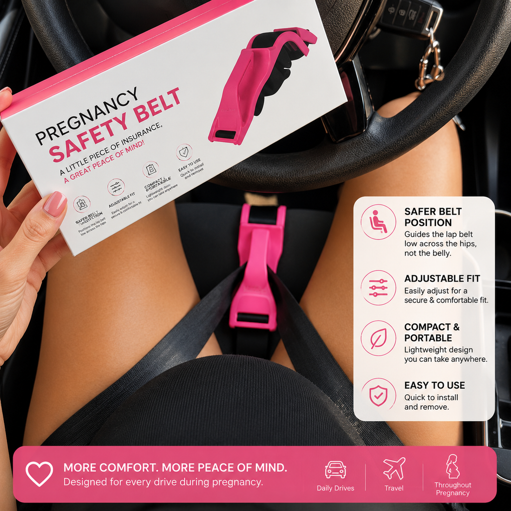 Pregnancy Safety Belt – Adjustable Car Seat Belt Positioning Aid